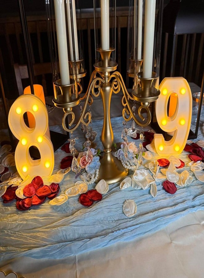 ارتفاع: 8.26 بوصة، لافتة طاولة مضيئة برقم 90، زينة عيد ميلاد سعيد التسعين للنساء، ديكور حفلة عيد ميلاد التسعين للرجال، هدايا عيد ميلاد التسعين - Image 4